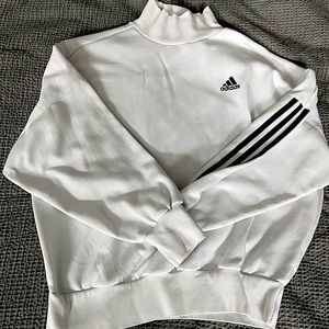 Adidas white turtle-necked sweatshirt